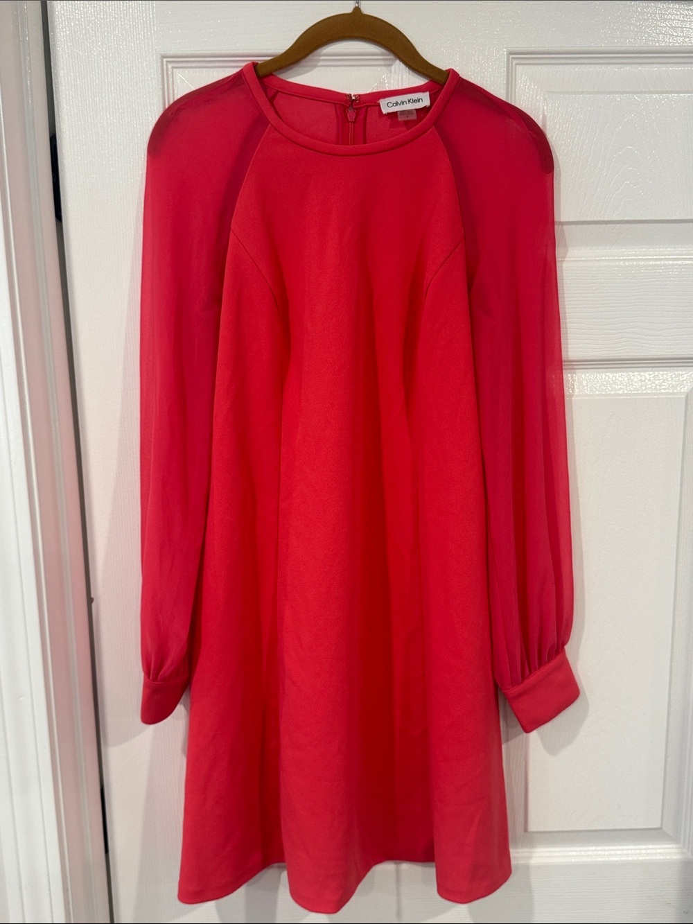 Calvin Klein Fuchsia Pink Long Sleeve Shift Dress